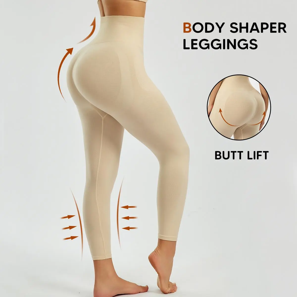 Seamless High Waisted Shapewear Leggings for Women - Tummy Control, Butt Lifter & Thigh Slimmer | Firm Compression Yoga Pants | Snatched Look Body Shaper Leggings