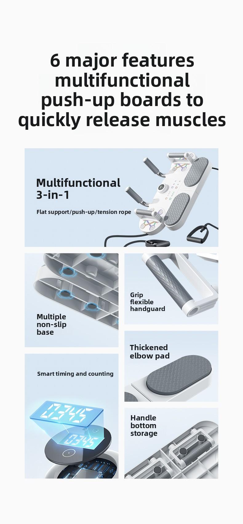 Advanced 3-in-1 Full-Body Training Platform — Improve Form, Next-Level Total Body Strength Board — Designed for Cleaner Push-Ups, Stronger Planks, and Versatile Resistance Band Training in One Compact System!