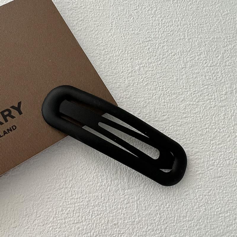 Matte Dusty Pink BB Hair Clip, Minimalist Snap Hairpin for Women Daily Wear