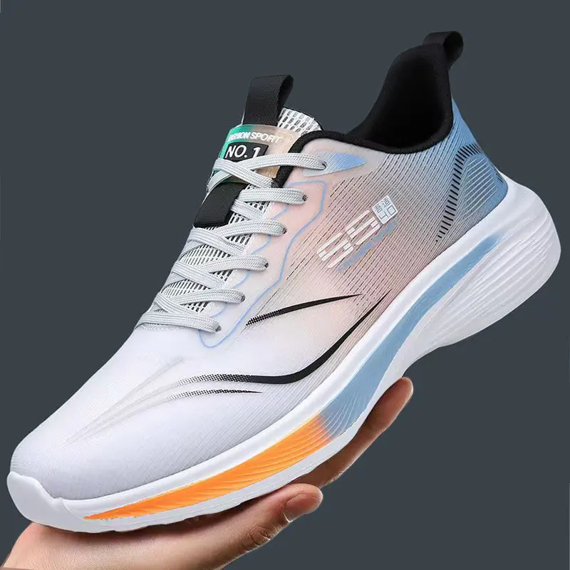 New style mesh breathable shock-absorbing running shoes, comfortable, lightweight, soft-soled, trendy, large size men's shoes