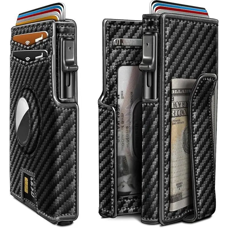 Minimalist Money Clip 10 Cards Metal Case Smart Slim Pop Up Credit Wallet With Magnetic Closure RFID Blocking Metal Aluminum Bifold Wallet