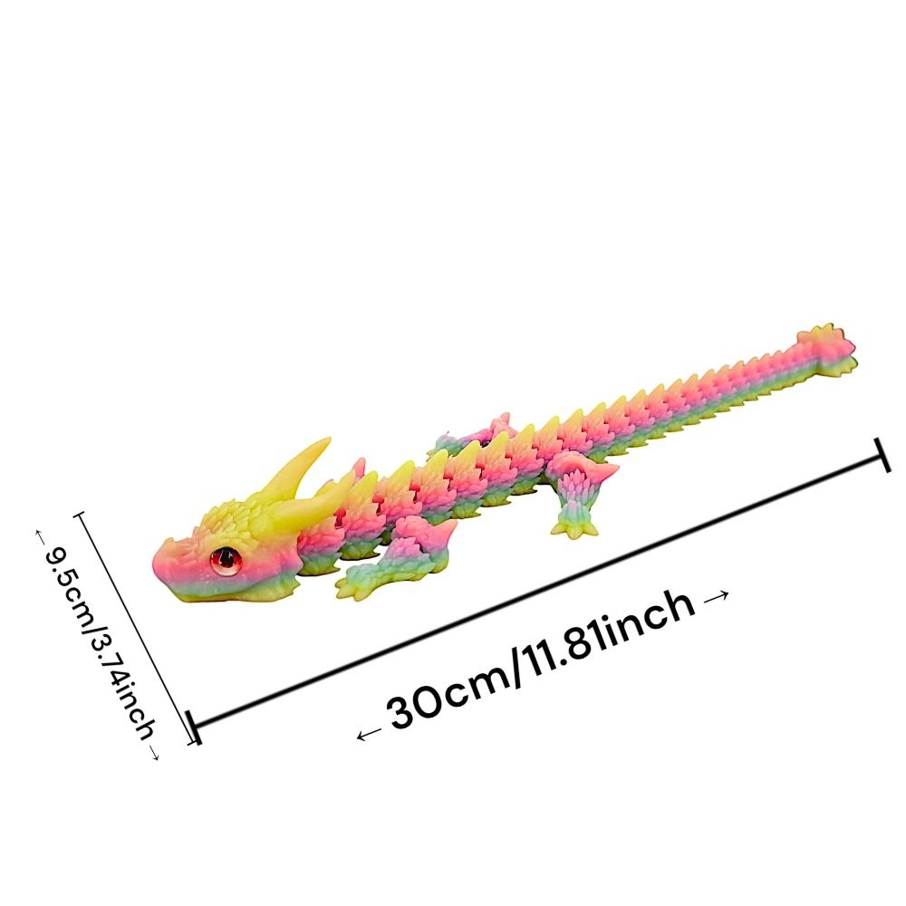 Simulated Eye 3D Printed Dragon All-in-one Molding Chinese Dragon 3D Printed Diceratops Dragon Rotatable Flexible
