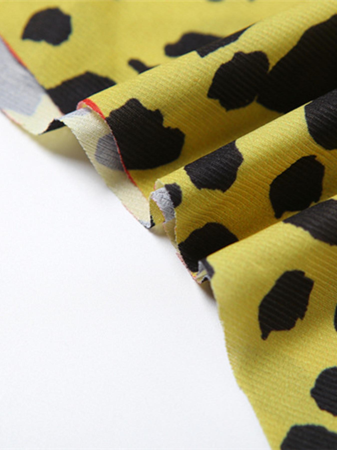 Women's Leopard Print Criss Cross Cut Out Halter Neck Dress, Casual Trendy Boho Asymmetrical Hem Sleeveless A Line Long Dress for Summer, Bohemian Casual Dress, Fashion Women's Dress for Beach Holiday, Womenswear, Chic Elegant Style