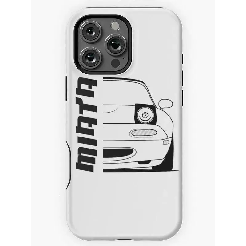 Unisex Mazda MX5 Miata NA Themed Polycarbonate Glossy 2-In-1 Protective Phone Case For iPhone 17-11 (Pro Max, Pro Plus) & Samsung S26-23