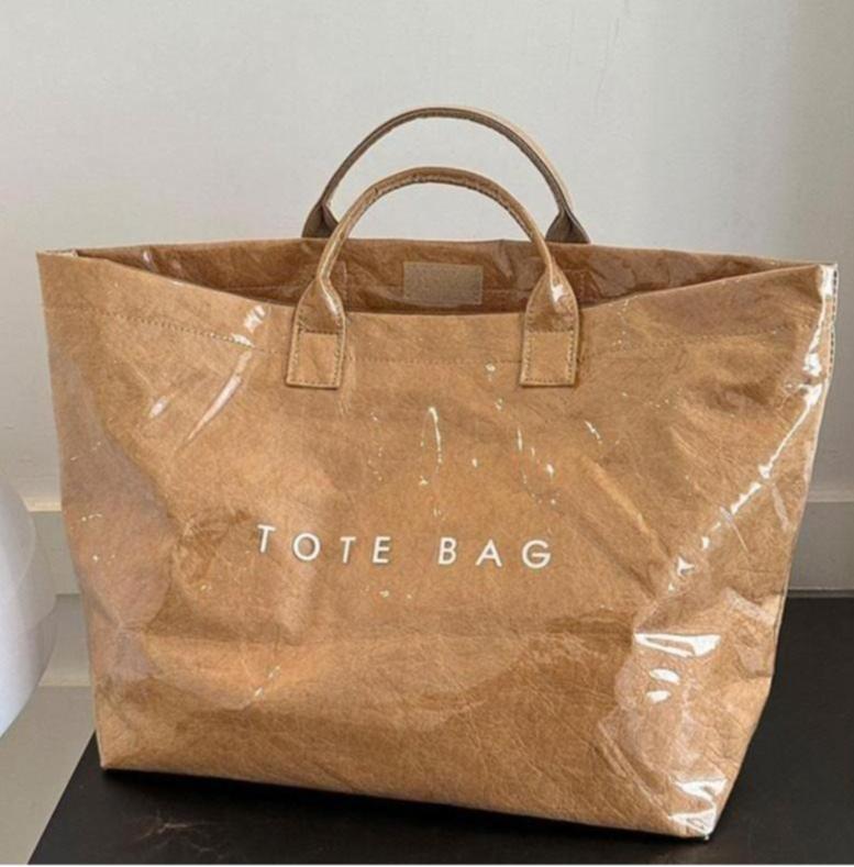 2026 Trendy Vintage Letter Print Tote Bag, Waterproof Large Capacity Aesthetic Tote for Work Commute & Shopping