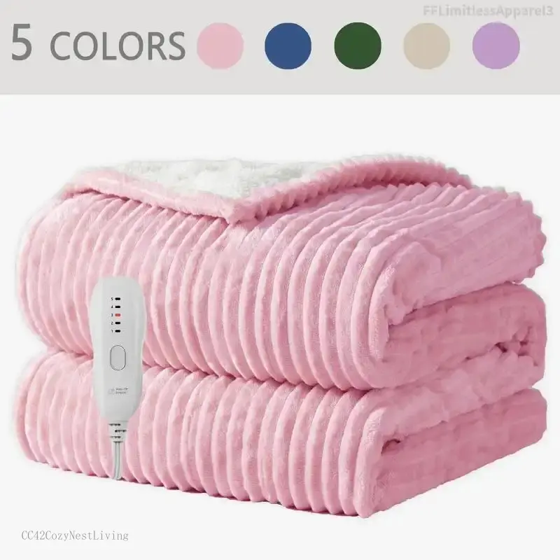 Electric Heated Blanket, 5 Heat Levels Electric Blanket with 3H Auto Shut-Off, Multifunctional Blanket, SHeating Blanket, oft Comfortable Warming Shawl for Home Office TravelFFLimitlessApparel3CC42CozyNestLiving