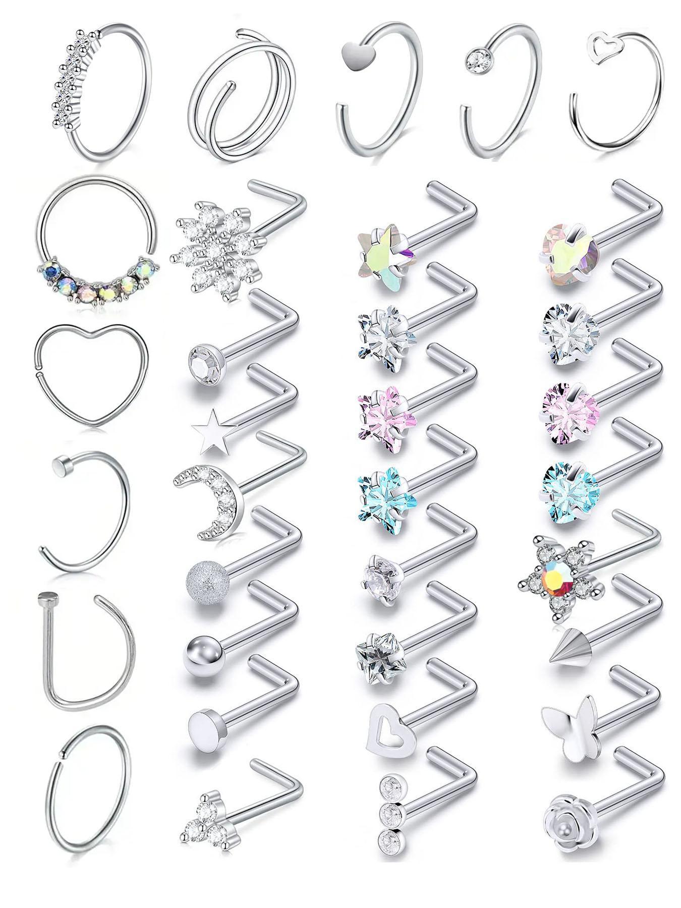 Simple Elegant Rhinestone Decor Nose Ring, Gift for Wife, Nose Studs for Women, Body Jewelry for Party, Daily Clothing Decor, Exquisite Jewelry for Gift Simple Elegant Rhinestone Decor Nose Ring, Gift for Wife, Nose Studs for Women, Body Jewelry for Party, Daily Clothing Decor, Exquisite Jewelry for Gift