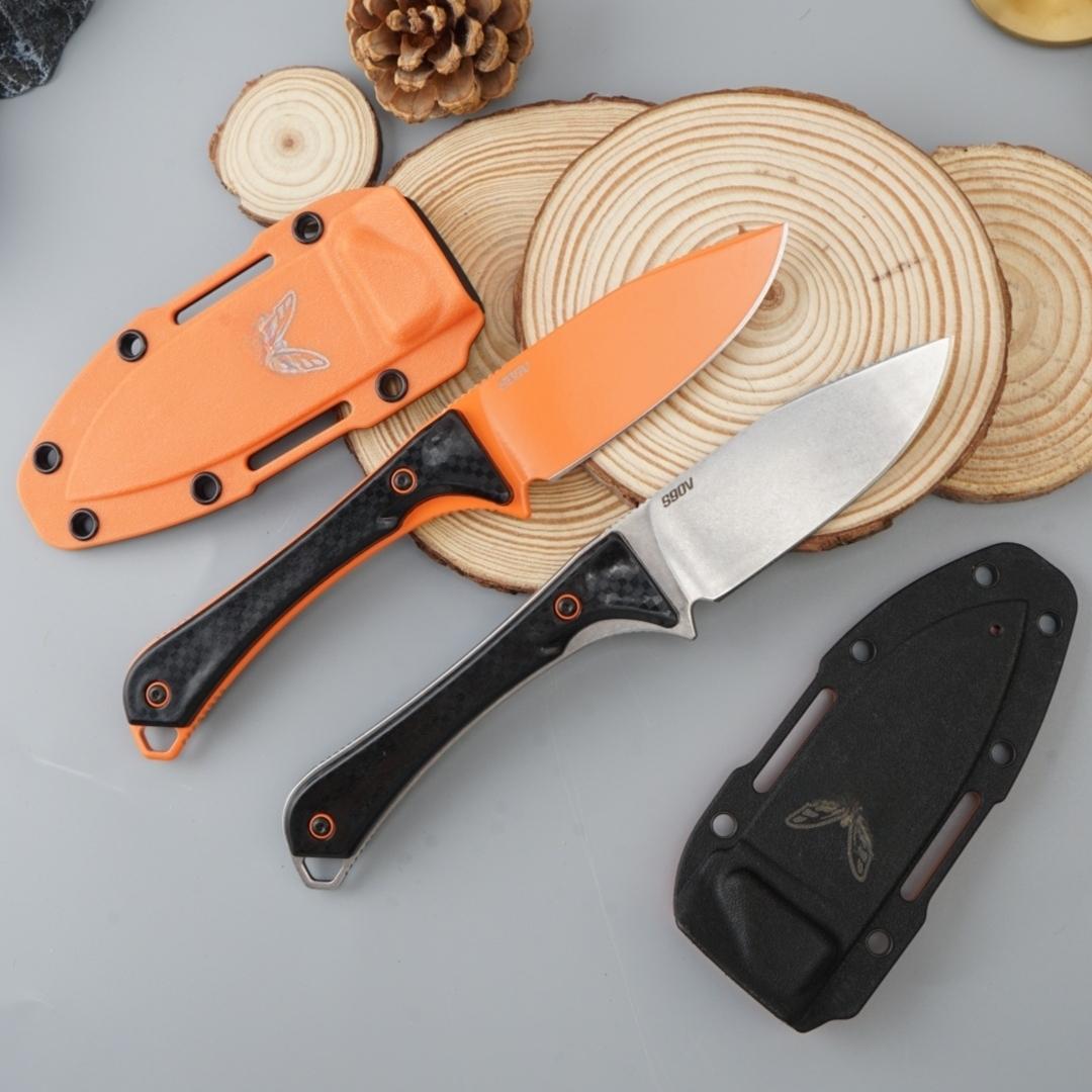 Bm15201 Outdoor Straight Knife, High Hardness Wilderness  Edc Tool, Includes Sheath, Camping Gear, Fruit Knife, Men's Gift folding damascus steel mens holiday olbers ab Portable Multi-Purpose Pocket with Slingshot Attachment