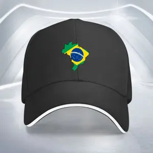 1 adjustable sandwich baseball cap with a Brazilian flag pattern, lightweight polyester print design, suitable for outdoor sports, camping, and hiking enthusiasts, unisex trendy couple's cap, golf and trucker style, portable summer sun hat,