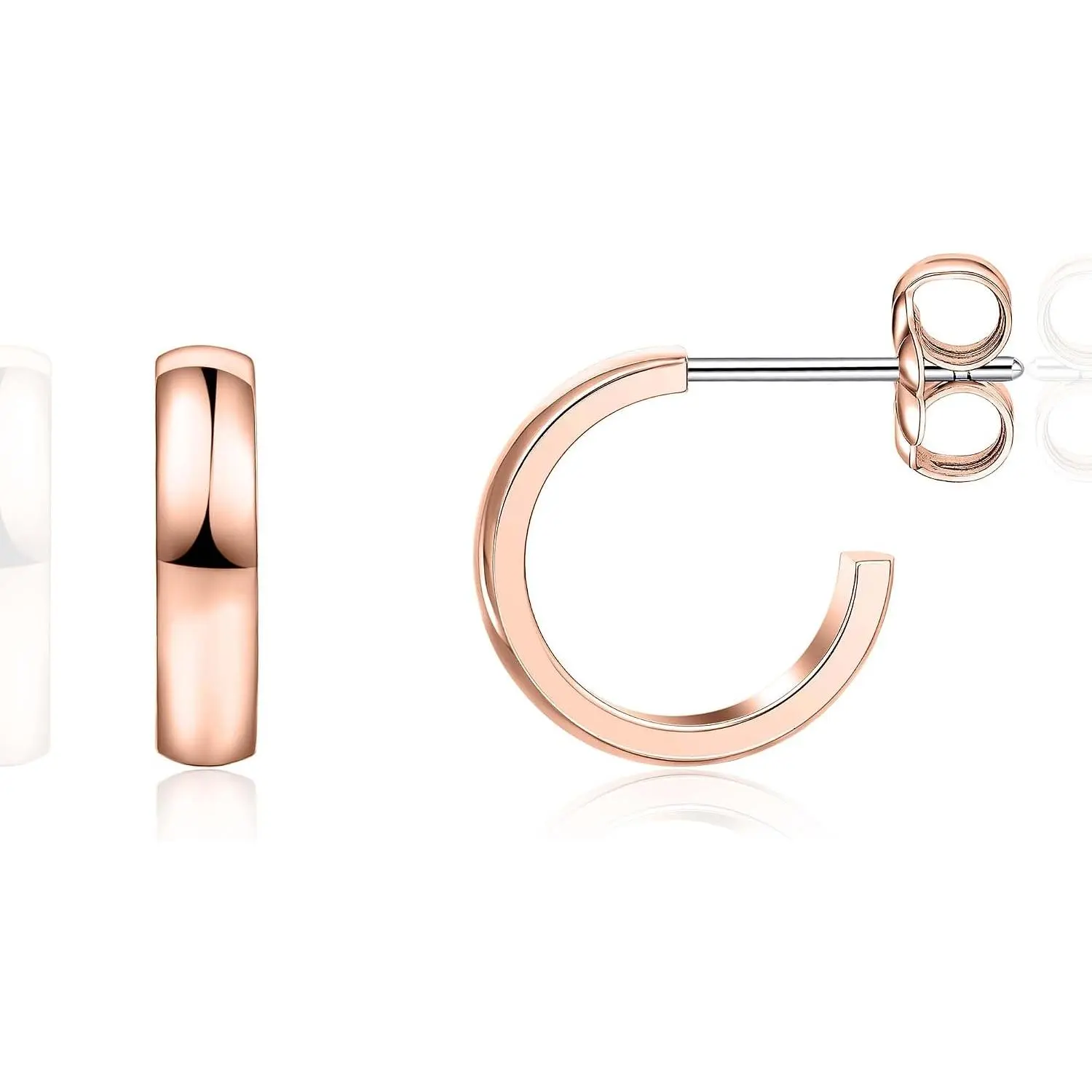 G23 Pure Titanium Big  Thin Square  Open Hoop | F136 Implant Grade Womens Dainty Hoop Earrings | Lightweight for  Ears