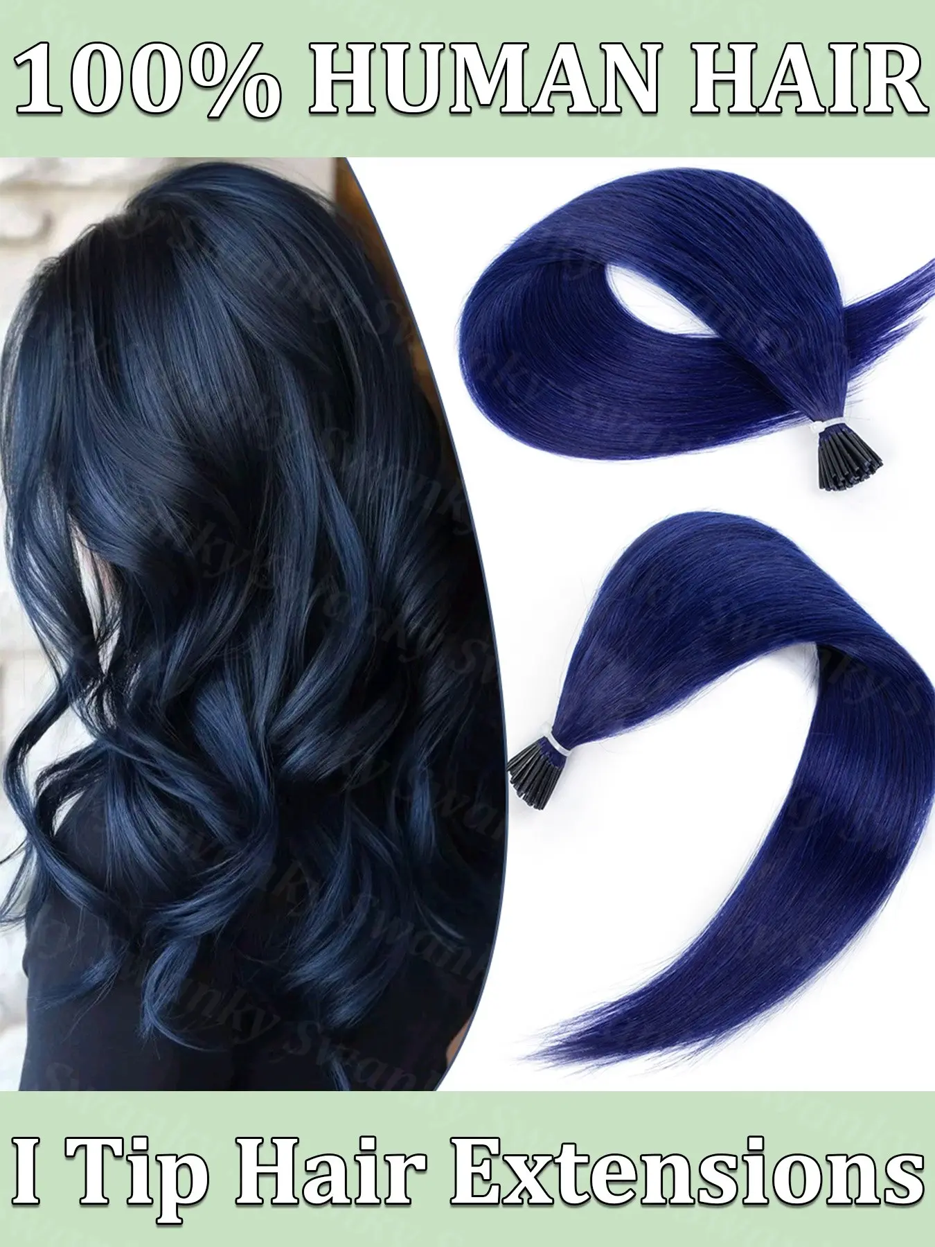 12 Colors I Tip Human Hair Extensions for Women 50 Strands 12inch/16inch/20inch Lightweight Keratin Hair Extensions 30g/pack