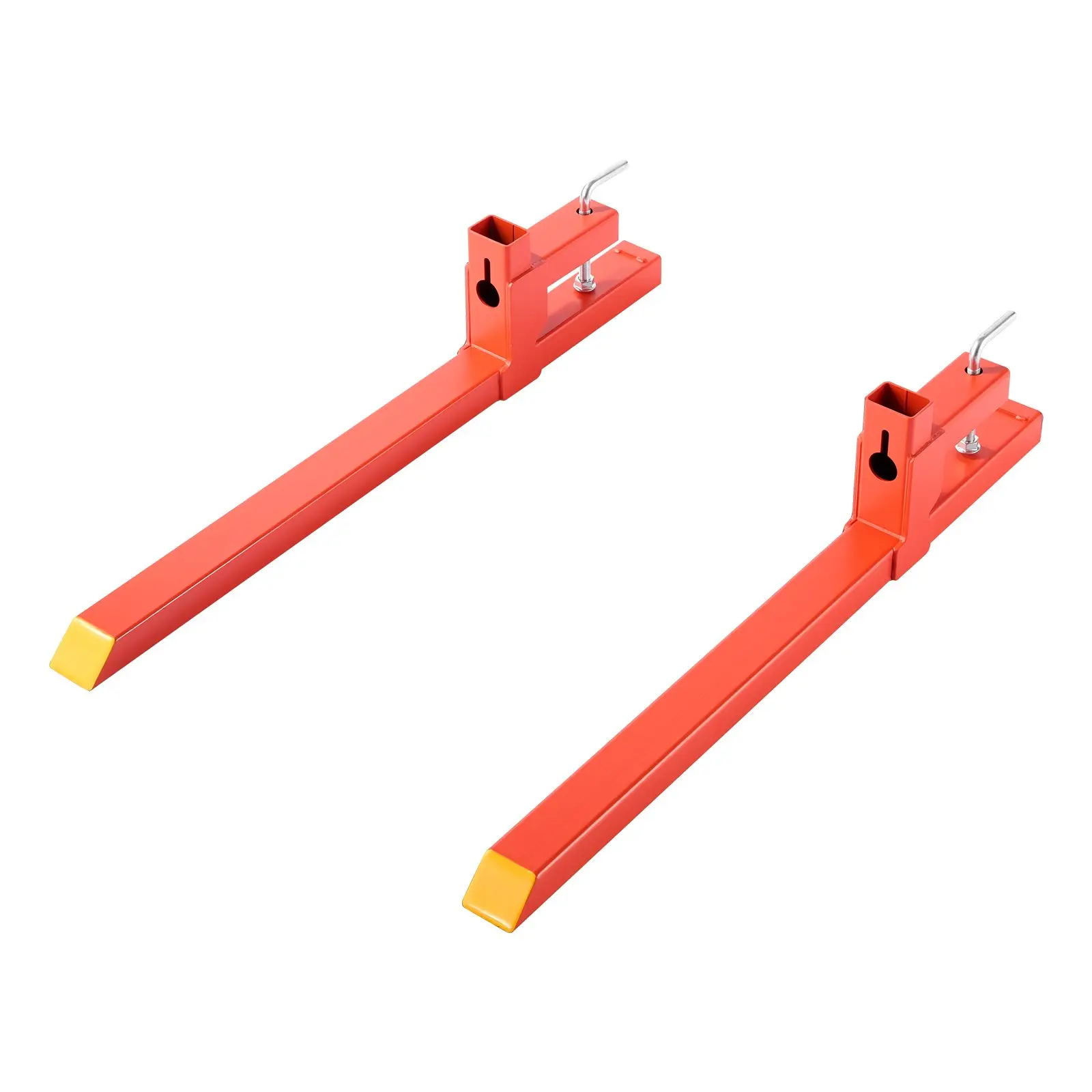 【DealsForYouDays】VEVOR Pallet Forks, 2000 lbs Clamp on Pallet Forks, 43-Inch Total Length Heavy-Duty Quick Attach Tractor Fork Compatible with Tractor Attachments, Loader Bucket, and Skid Steer, Orange