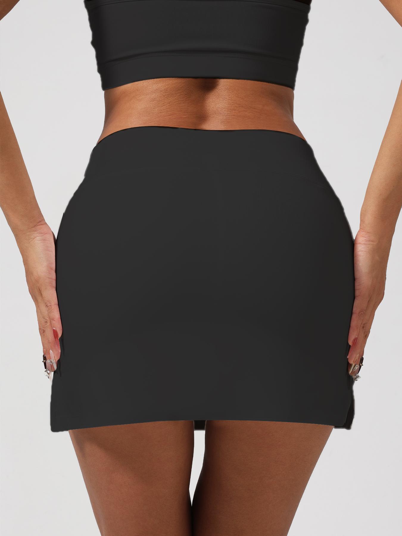 Women's Solid Color Sports Skort, Casual Comfy Breathable Skort, Ladies Sportswear for Yoga Gym Workout, Casual Sporty Skorts