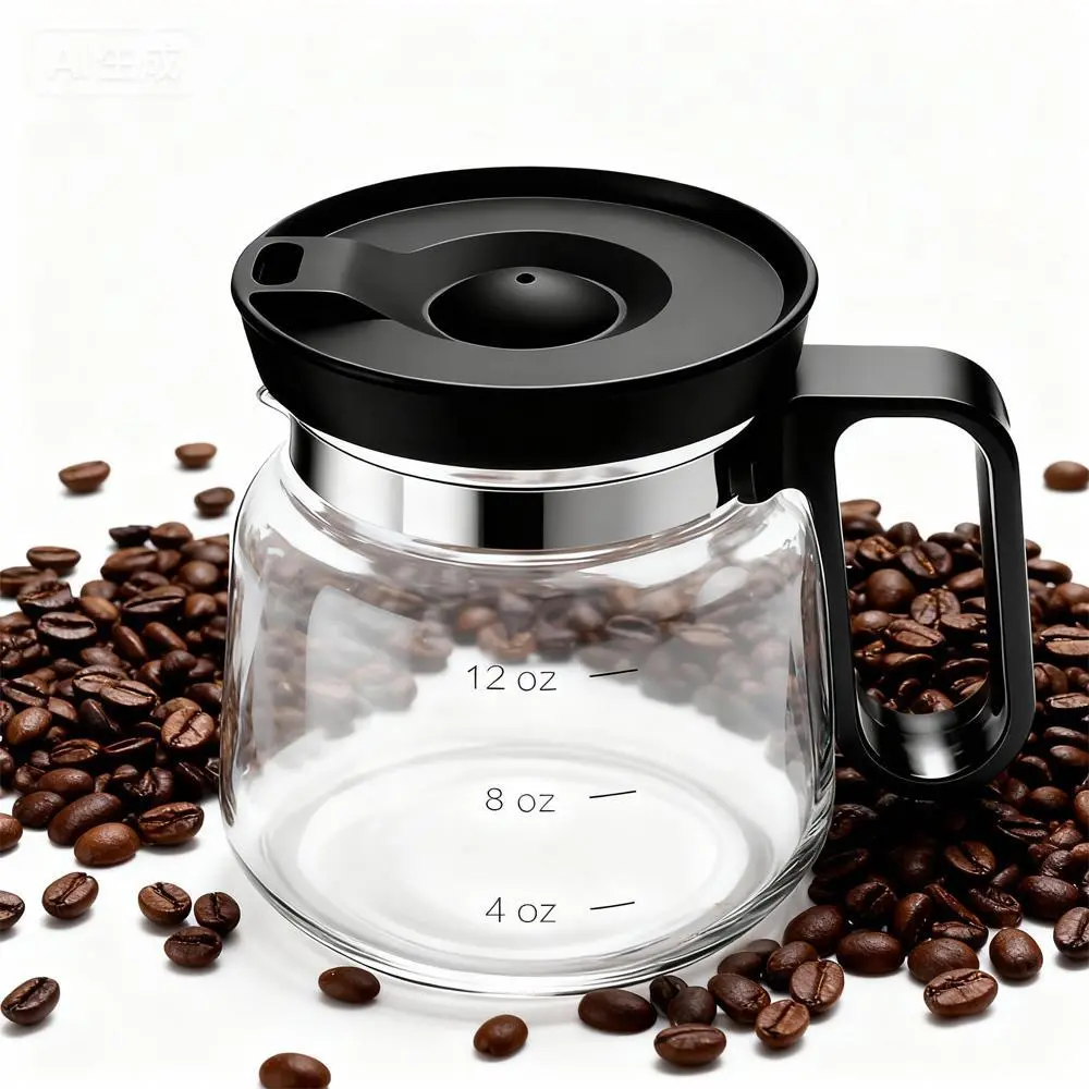 16oz Glass Coffee Mug with Lid, Creative Coffee Pot Shape Cup, Heat Resistant Clear Drinking Glass for Coffee, Tea, Milk, Hot & Cold Beverages#DealsForYouDays