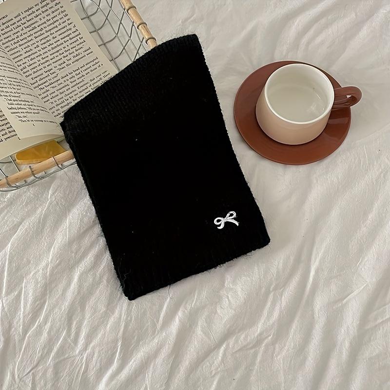 Winter Knit Scarf for & Youngsters - Soft Warm Necklace-like Scarf, Easy-Care (Hand/Dry Clean) - Cold Weather Accessory in Burgundy/Black/Beige/Gray/White/Pink/ - Perfect Gift for Girls & Boys, Winter Scarf, Bow Detailed Scarf, Thick Knit Texture