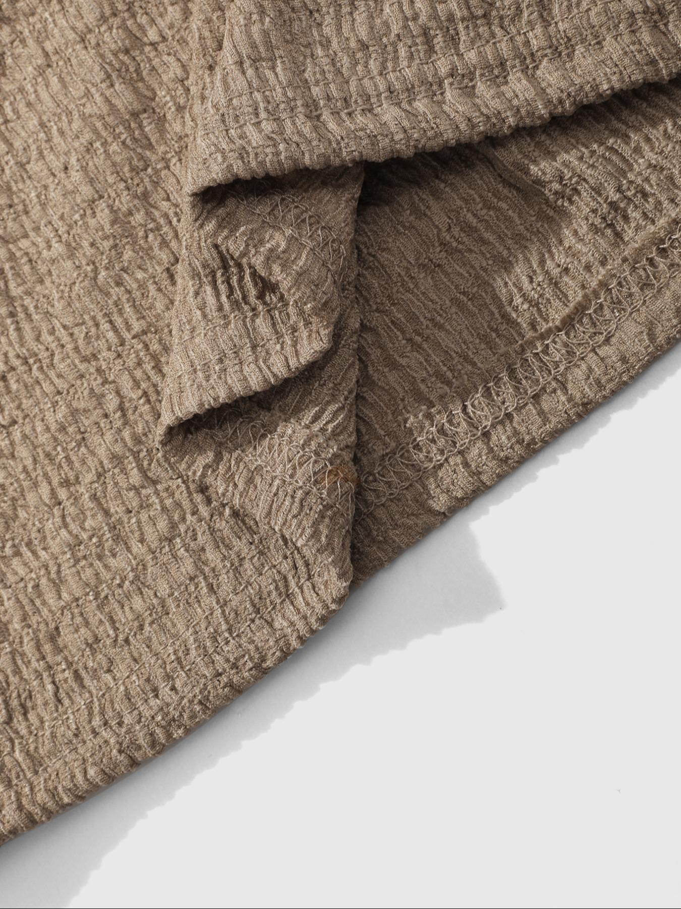 Men's Solid Textured Round Neck Tee & Drawstring Waist Shorts Pyjama Set, Short Sleeve Top & Shorts Set, Casual Comfy Men's Sleepwear & Loungewear, Menswear, Pajama Set