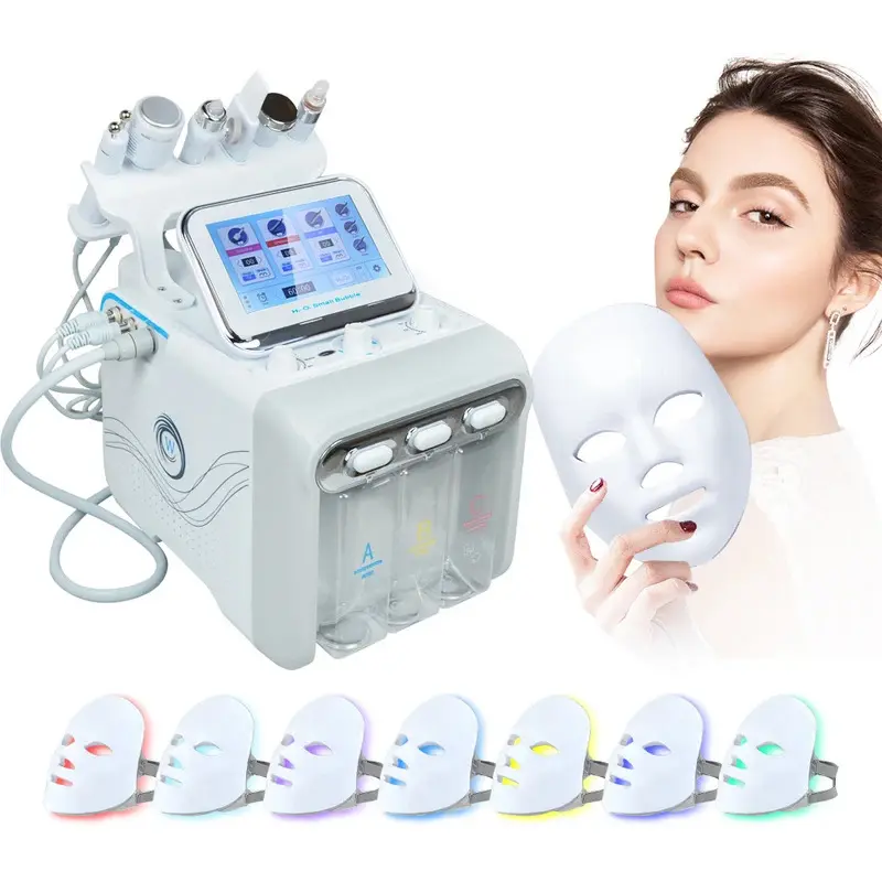 7 in 1 Small Bubble Deep Pore Cleaning Facial Cleansing Machine H2 O2 Hydra Dermabrasion Peel Oxygen Jet Beauty Equipment
