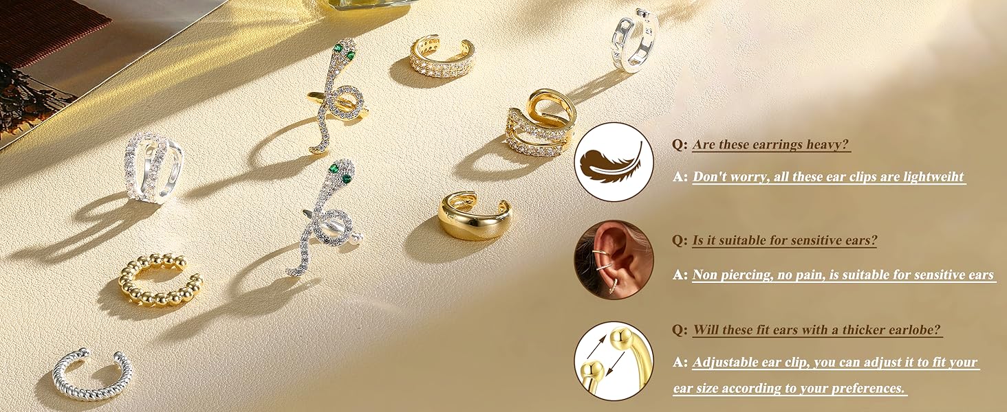 LOYALLOOK 3Pcs Ear Cuff Earrings for Women 14K Gold Plated Ear Cuffs Non Piercing Clip on Cartilage Earring Trendy Fake Earrings Hypoallergenic Huggie Hoop Clip Cuff Earring Lightweight LOYALLOOK 3Pcs Ear Cuff Earrings for Women 14K Gold Plated Ear Cuffs Non Piercing Clip on Cartilage Earring Trendy Fake Earrings Hypoallergenic Huggie Hoop Clip Cuff Earring Lightweight