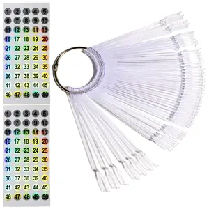 Nail Swatch Sticks with Ring for Nail Color Display Nail Art Supplies Nail Practice Samples (50pcs, transparent)