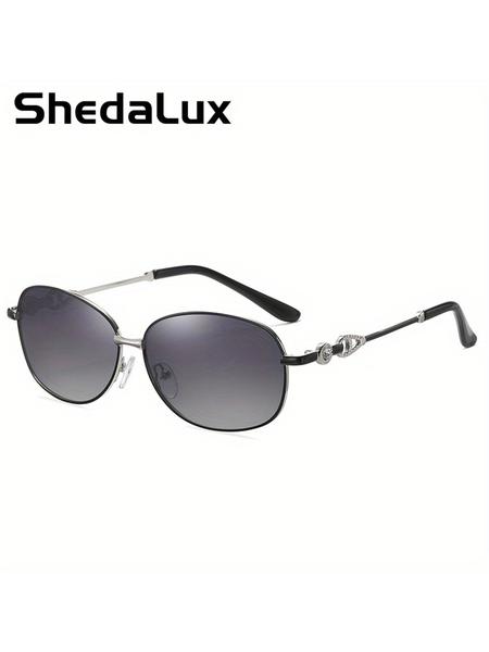 Shedalux New Unisex High-End Full Frame Sunglasses, Round Face Unique Super Large Polarized Sun Glasses Retro Uv400 Protection