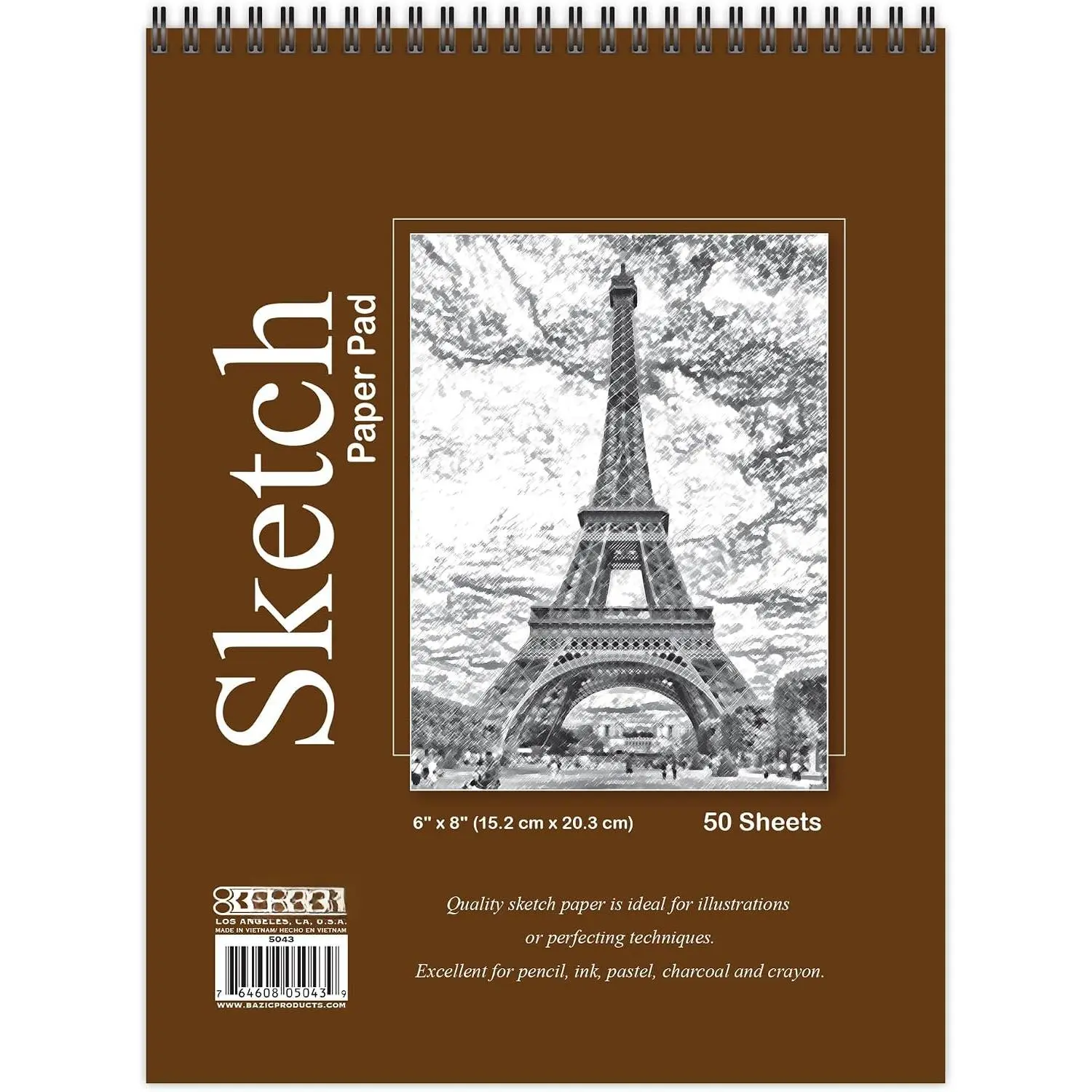 Sketch Pad 50 Sheet 6" X 8", Top Bound Spiral Sketchbook Drawing Pads, Sketching Paper Coloring Book for Artist  School, 1-Pack