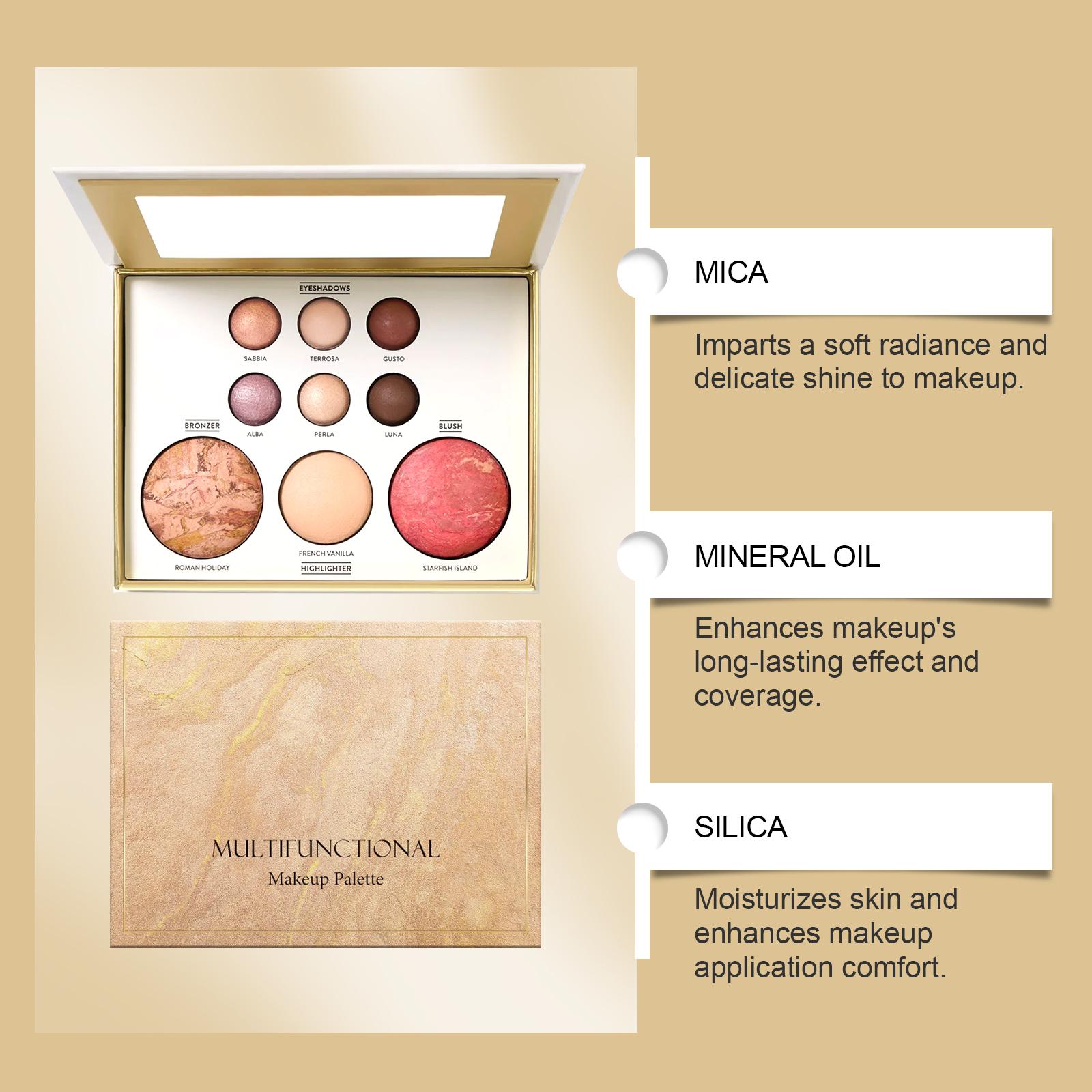 AMZ A Multi-Functional Makeup Palette Featuring Gilded Eyeshadow, Contouring, Blush, Highlighter, And Eye-Lifting