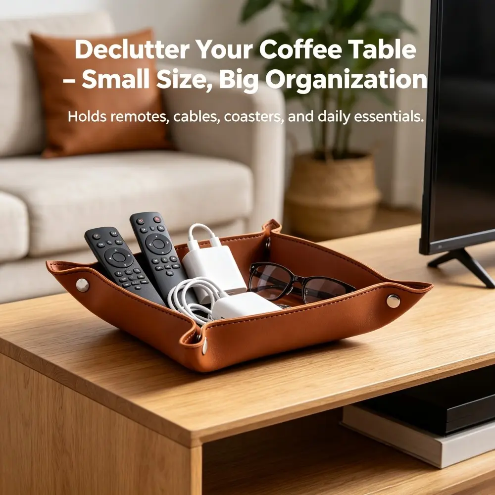Foldable Travel Storage Tray, Multi-Purpose Artificial Leather Organizer Box, Portable Storage Box, Easy Installation, Home Organization