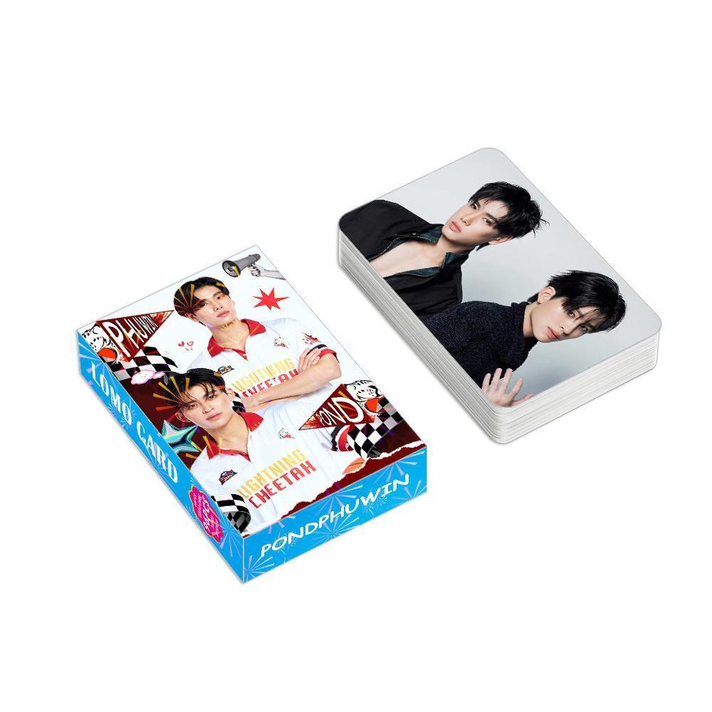 96 Pcs/Set Thailand Star PondPhuwin Laser Lomo Card Pond&Phuwin Characters  Photocard With Stickers Fans Collection cosplay gift