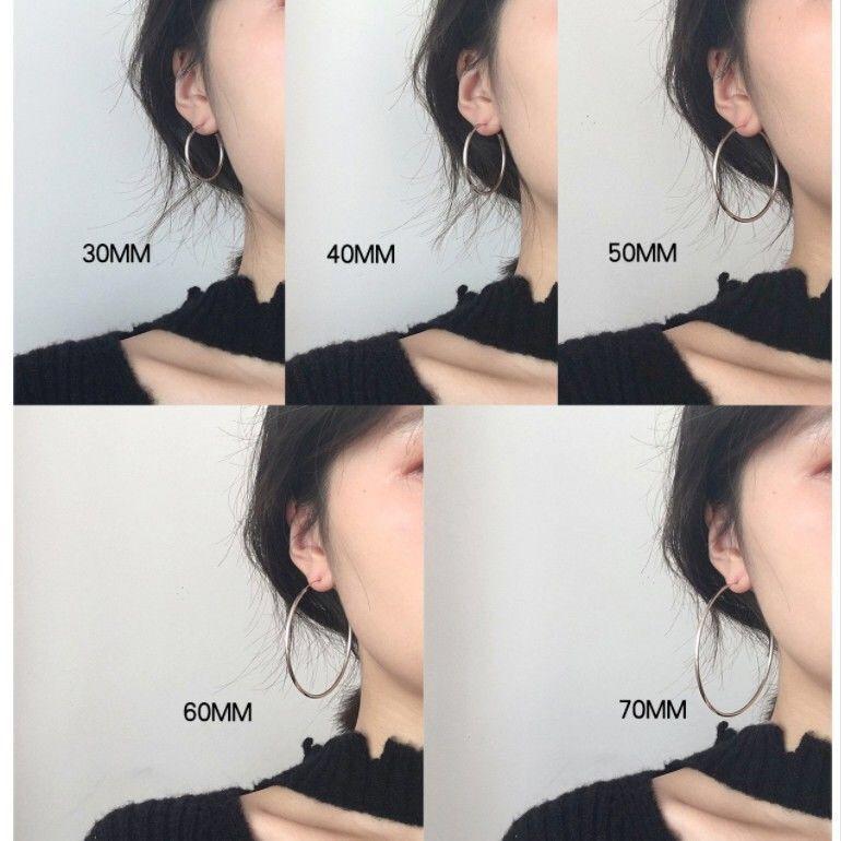 925 Silver needle circle earrings, circle ear rings, exaggerated personality and style, ins style , stud earrings, ear buckles, Korean metal