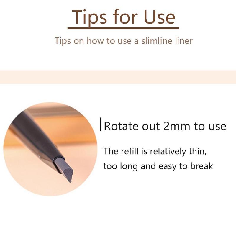 Small Gold Bar Eyebrow Pencil, Dual-ended Triangular Machete very Fine Small Gold Chopsticks Eyebrow Pencil, Three-dimensional Sketch Waterproof Sweatproof Non-blotchy Eyebrow Pen, Makeup