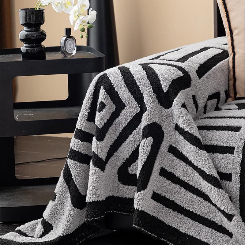 Geometric Pattern Sofa Cover, Soft Elastic Dustproof Sofa Slipcover and Protector for Living Room or Office