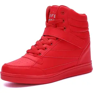 UBFEN Womens High Top Sneakers with Hidden Wedge Heel Ankle Support 2 Inch Height Increase 80s Retro Casual Boots