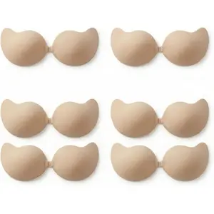 Ultra-Thin Disposable Adhesive Bra, 6 Pack Single-Use Sticky Push Up Bra, Strapless Backless Invisible Bra for Women