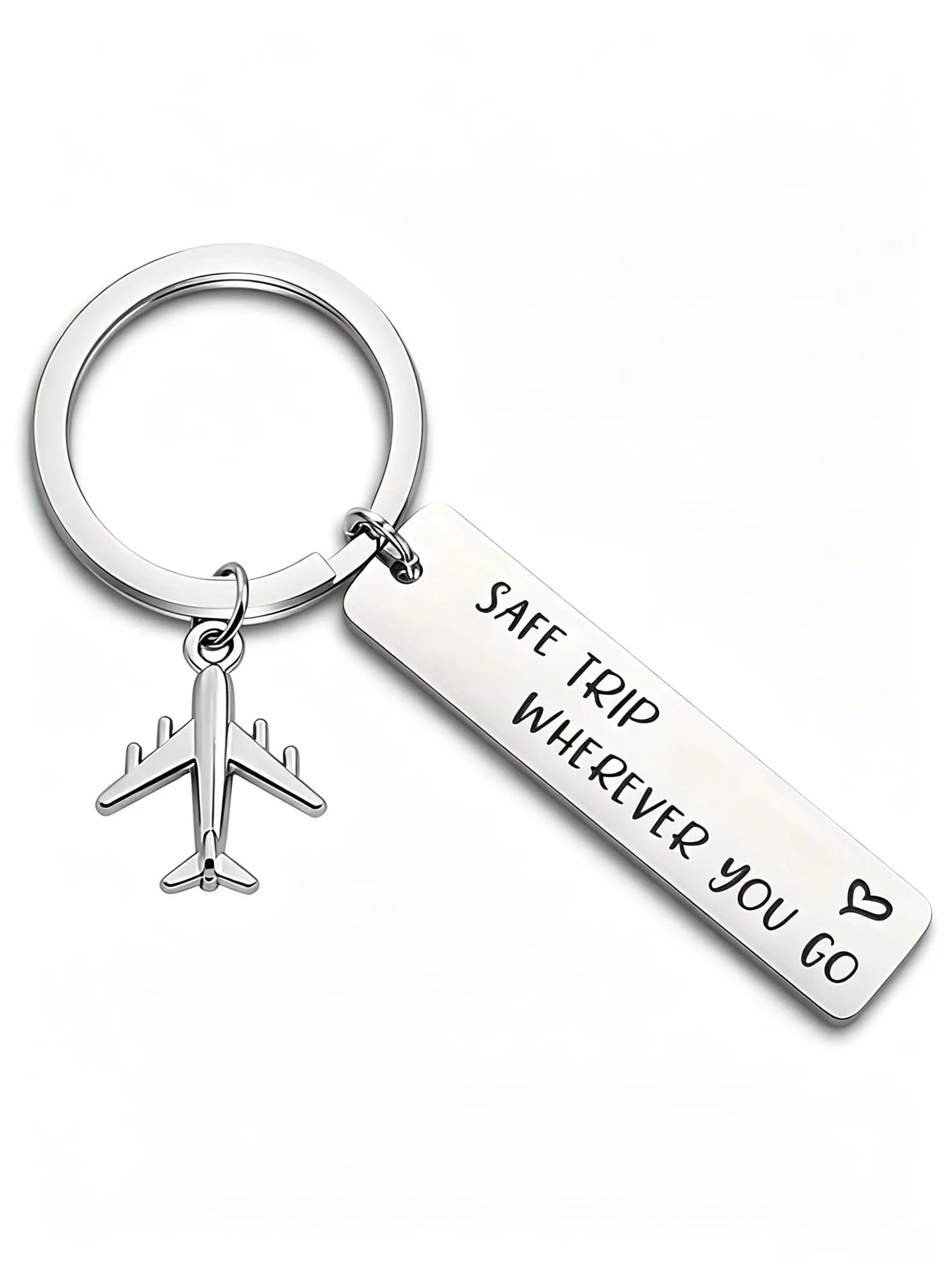 1Pc，Stainless Steel Airplane Keychain, Travel Gift for Pilots and Flight Attendants, Perfect for Friends and Family, Aviation Souvenir