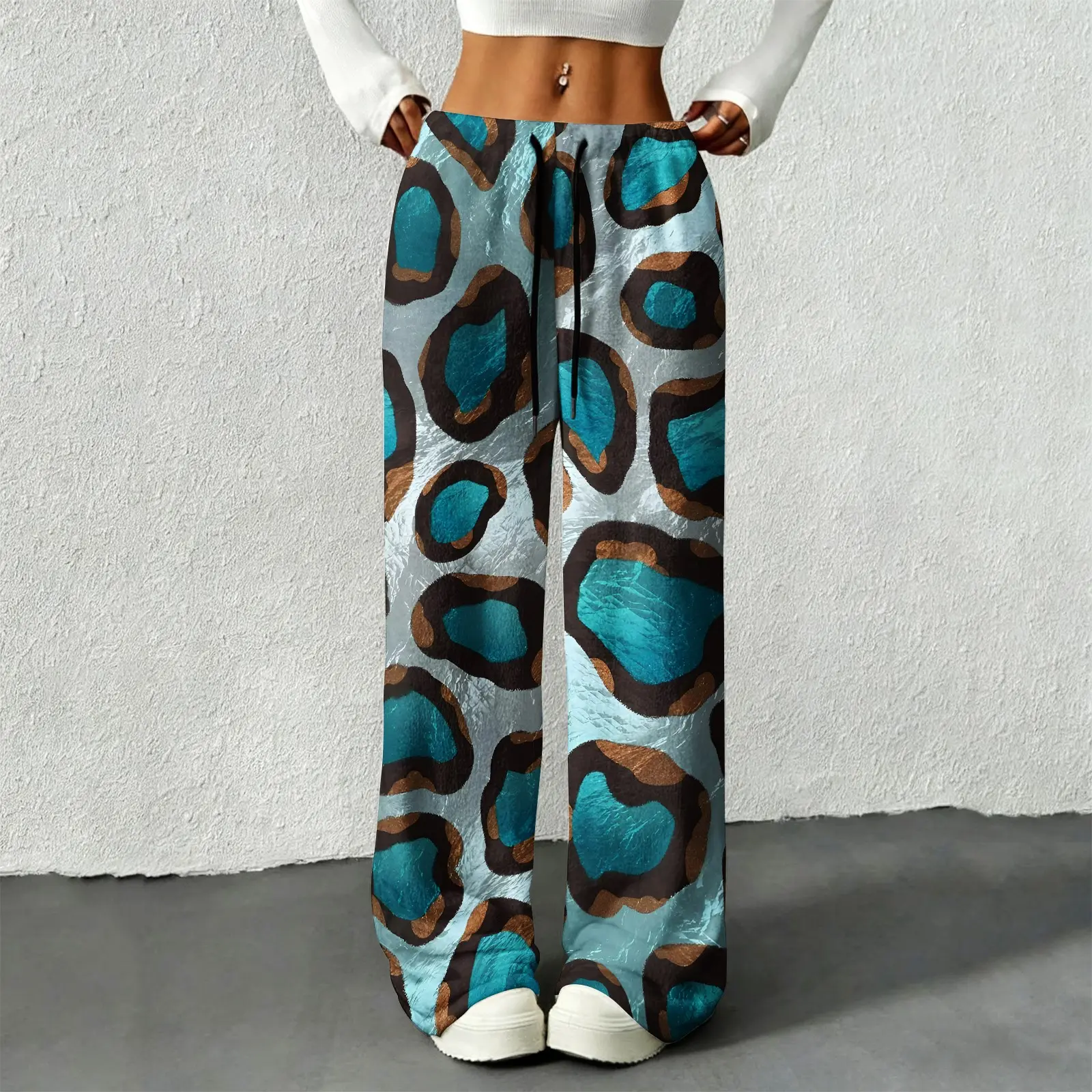 Pajama Bottoms for Women Fluffy, Soft Plush Pajama Pants Women Flannel Lounge Pants Plus Size Elasticated Waist Warm Comfy Cute Print Wide Leg Trousers