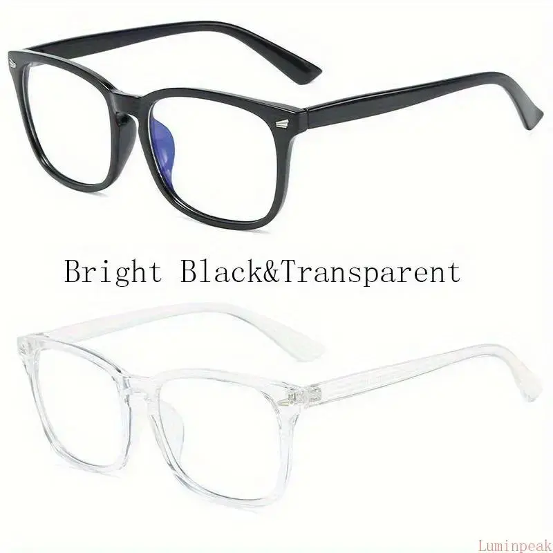 2PCS Classic Retro Full-Rim Fashion Accessory Eyewear - 2025 Trendy Frames Minimalist Unisex Non-Prescription Glasses for Casual Outings, Office Commute, Stylish Leisure Daily Accessory