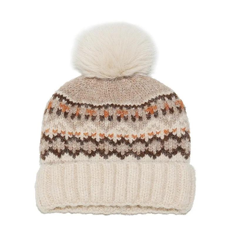 New Beanie Hat for Women Crochet Knit Slouchy Pom Pom Handmade Chunky Windeproof Beanie Winter Ski Warm Skull Cap