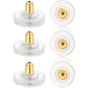 6 PCS 14K Gold Locking Earring Backs for Studs Droopy Ears Heavy Earrings, 925 Sterling Silver Hypoallergenice Earring Backs Replacements for Women Men (Gold)