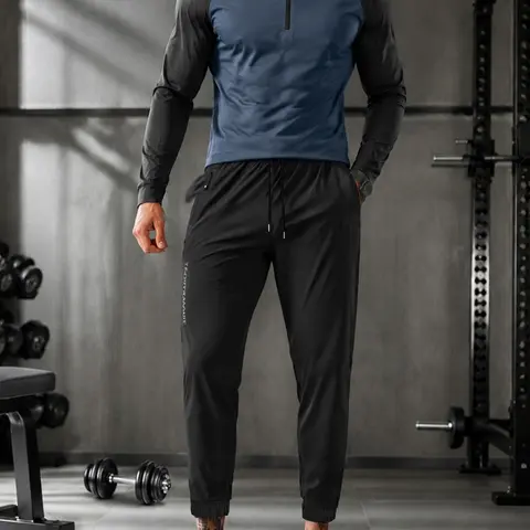 Men's Half-Zip Training Suit, Quick-Drying Long-Sleeve Top and Trousers Set for Track & Field, Running and Fitness, Sportswear Set, Sportswear for Gym, Workout Exercise Clothing
