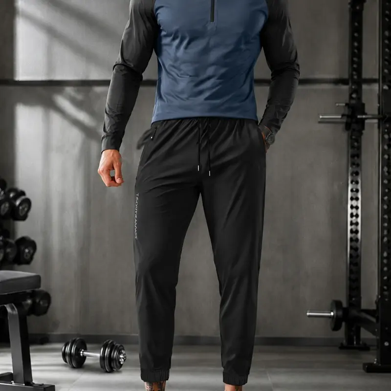 Men's Half-Zip Training Suit, Quick-Drying Long-Sleeve Top and Trousers Set for Track & Field, Running and Fitness, Sportswear Set, Sportswear for Gym, Workout Exercise Clothing
