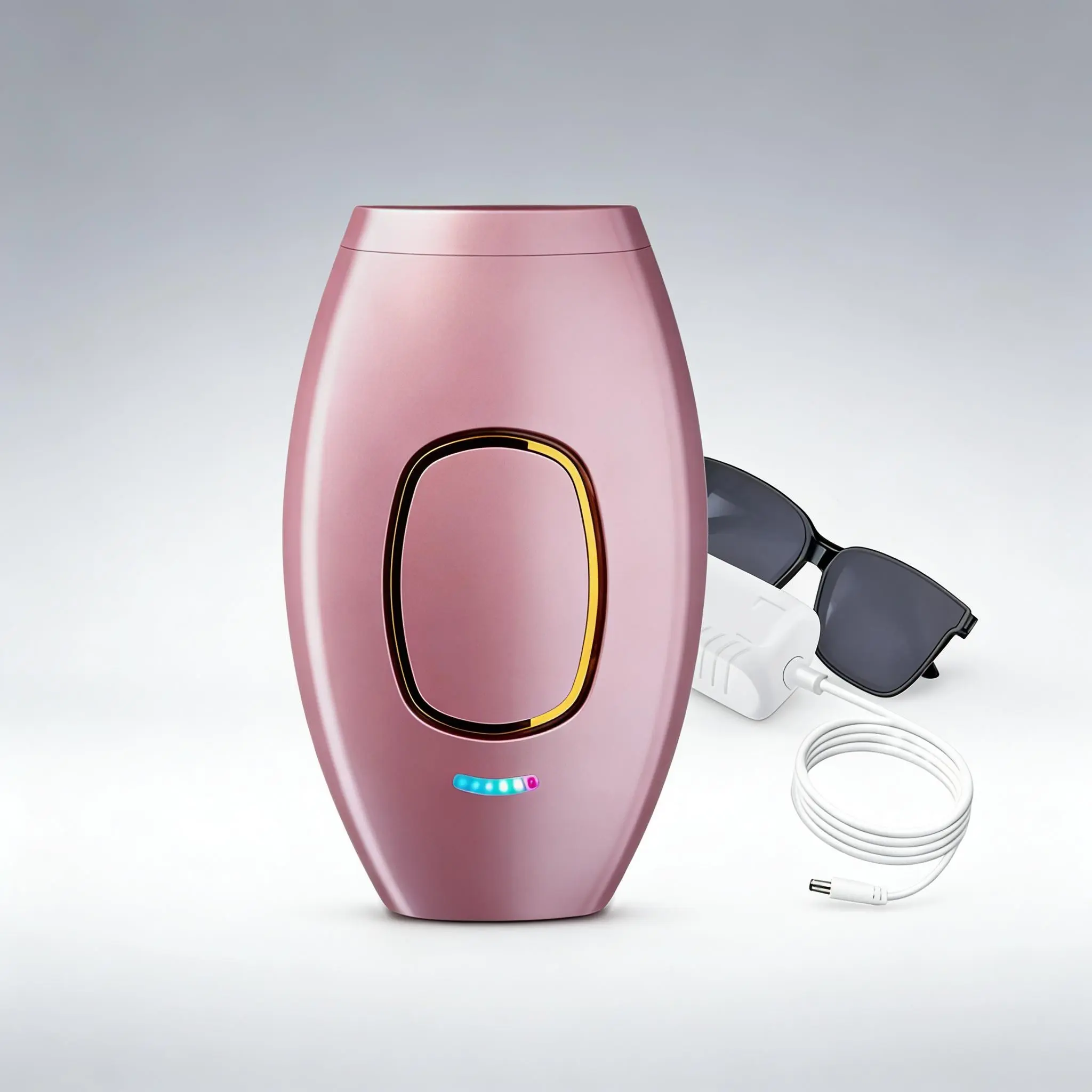Portable Pain-Free Hair Removal Device, Us Plug, Full Body Depilator, Face & Bikini Area, Includes Safety Goggles, Gift for Women
