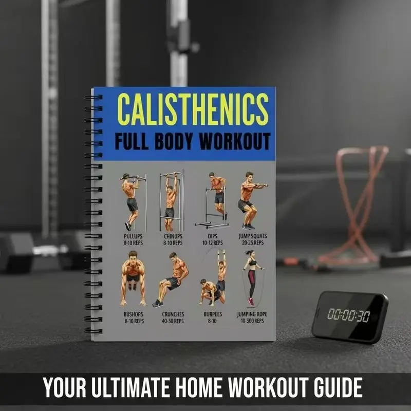 Calisthenics Workout Guide, Full Body Self-Weight Training Exercises, Beginner Home Strength Training Notebook, No Experience Needed
