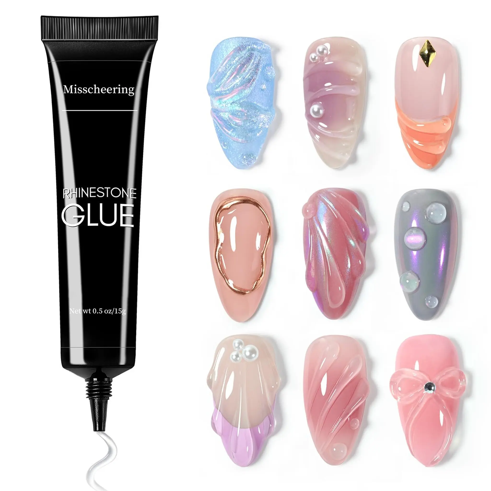 3D Nail Gel, Hand Carving Gel, Gel for Nails, 15g Clear Sculpting Gel for Carving, Molding and Painting Nail Art Designs, Rhinestone Glue for Gems Decoration