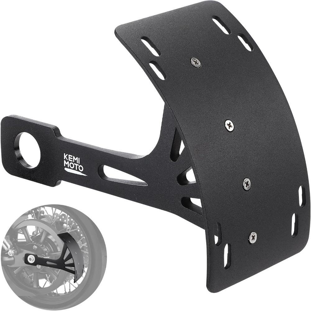THE WELL KEPT License Plate Bracket For Motorcycle, Universal Curved Side License Plate Holder, Black