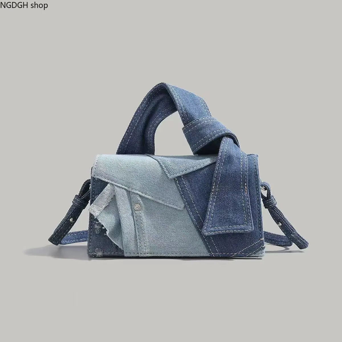 Crossbody Bag - Patchwork Denim Shoulder Bag Cute Small Crossbody Jean Style Purse Adjustable Strap Bag for Women Girls Everyday