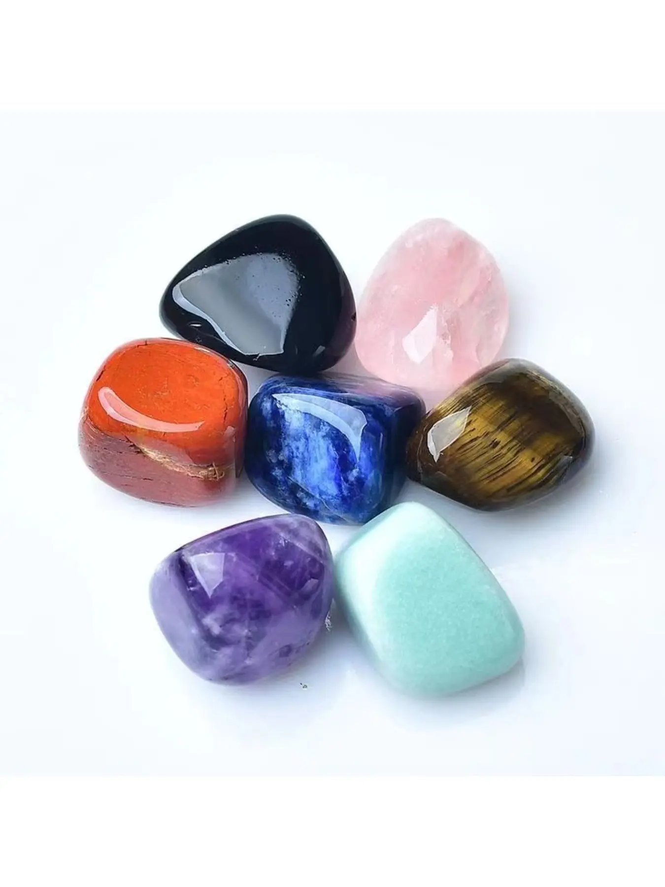 7-color natural crystal irregular stone wealth-attracting crystal natural stone colorful feng shui gemstone hand-held raw stone small ornament Crystal Ornaments