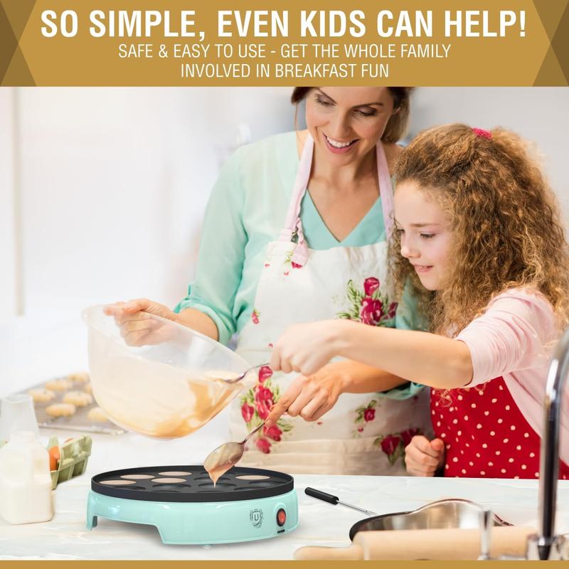 Mini Pancake Maker - 14-Hole Electric Poffertjes Pan - Non-Stick Dutch Mini Pancakes Griddle - Easy to Use, Easy to Clean - for Breakfast, Desserts, Snacks & More Mini Pancake Maker - 14-Hole Electric Poffertjes Pan - Non-Stick Dutch Mini Pancakes Griddle - Easy to Use, Easy to Clean - for Breakfast, Desserts, Snacks & More