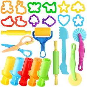 Dough Tools for Kids, 24 Pieces Dough Play Tools Set with Rolling Pins,Cutters,Dough Extruders,Scissorfidget toys