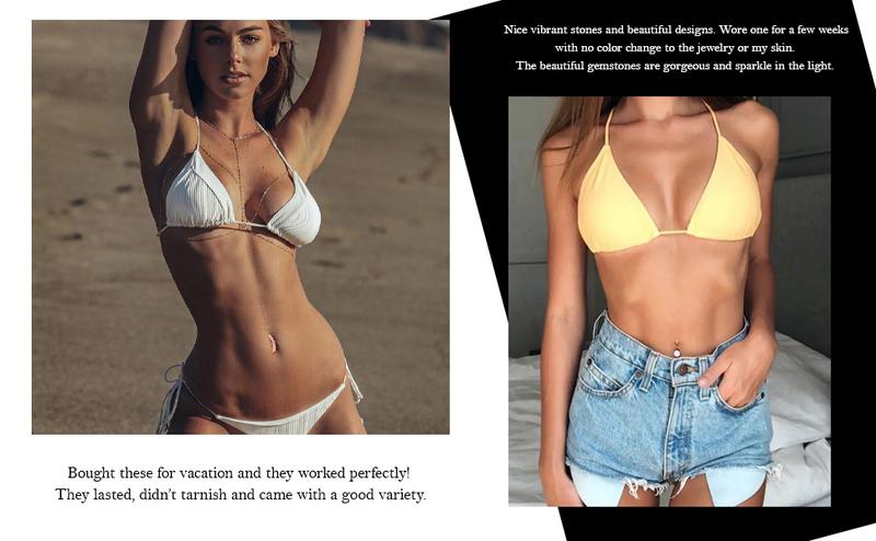 MILACOLATO 8PCS Belly Button Ring Surgical Stainless Steel Belly Button Rings for Women Dangle Belly Button Rings Butterfly Cubic Zirconia Body Piercing Jewelry