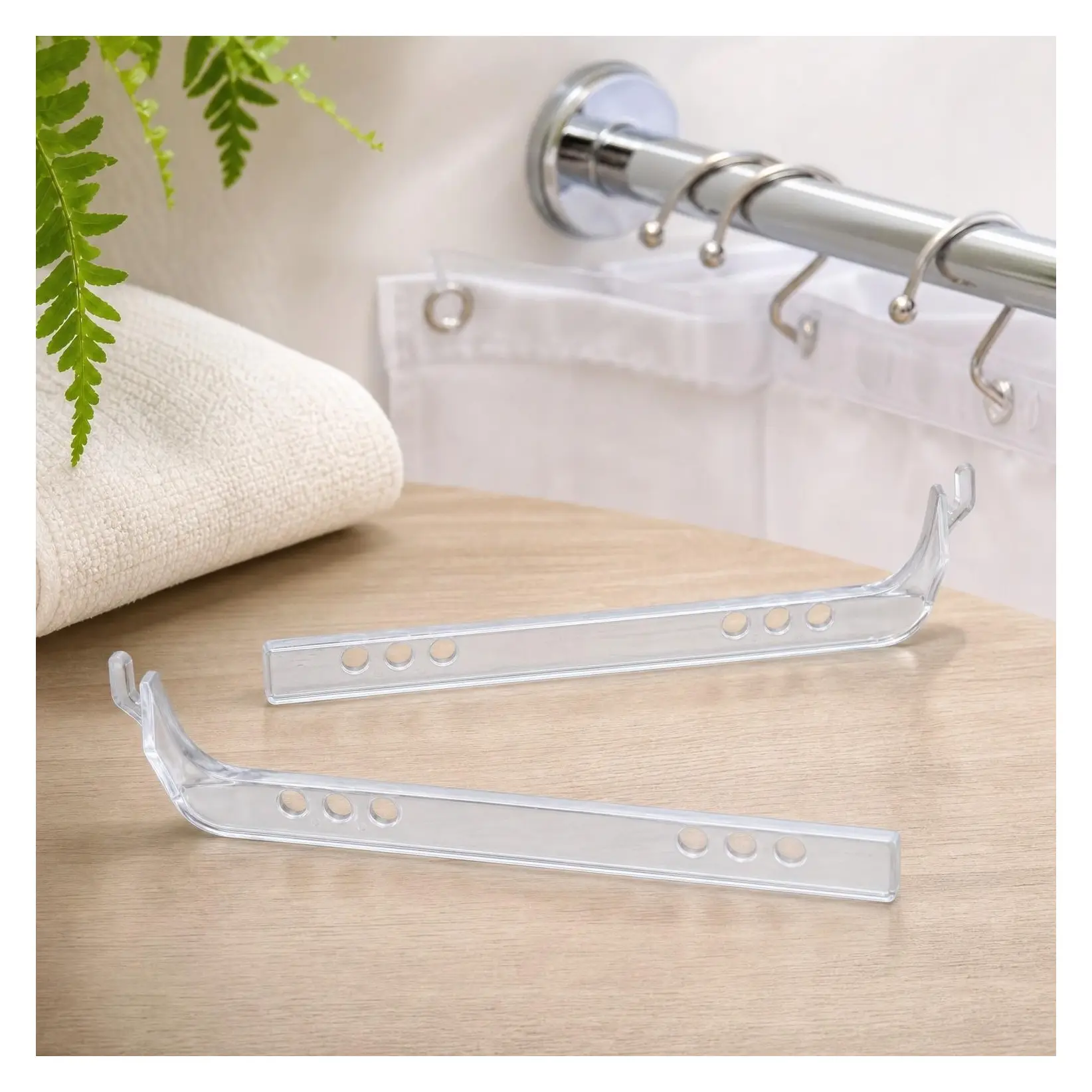 Shower Curtain Liner Splash Guard, Clear Plastic, 2 Pack - Water Leak Prevention, Tool-Free Install, Removable & Reusable, Invisible Outside ShowerGift
